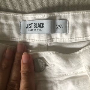 Just Black white denim shorts size 29